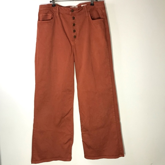 Letter to Juliet L.T.J. Genoa Burnt Orange/ Brown Wide Leg Crop Pants size 30 - Picture 1 of 11